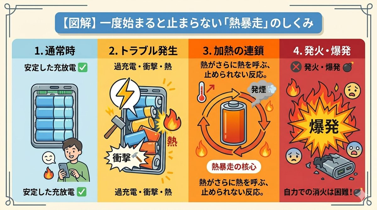 図解②熱暴走のしくみ