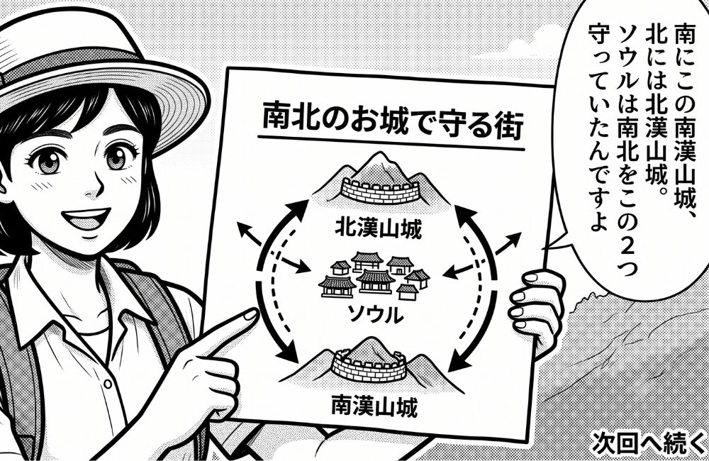 南漢山城と対になる、北の北漢山城