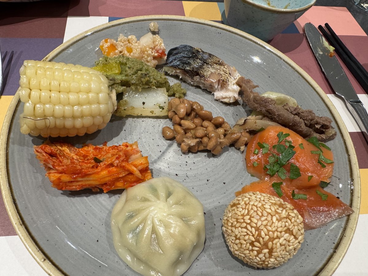 韓国式に取った朝食のお皿